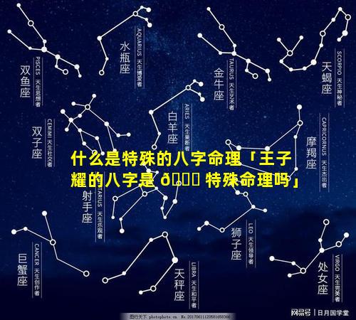 什么是特殊的八字命理「王子耀的八字是 🐕 特殊命理吗」